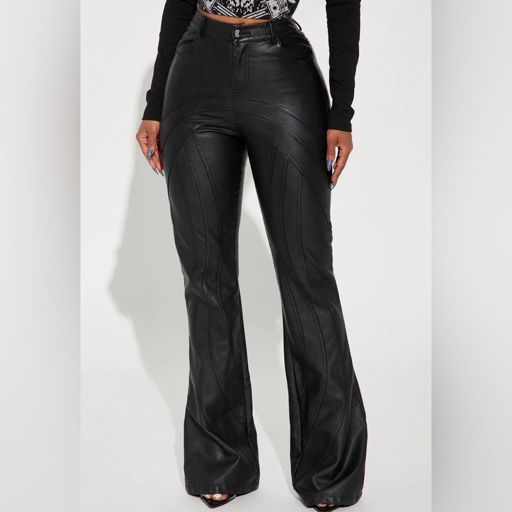 Leather pants flare